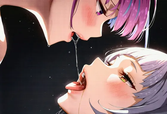 濃密ベロちゅう&唾液交換CG集 ～推しVTuber百合、吐息の距離で～