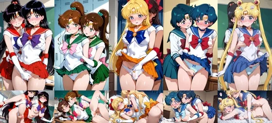セーラー戦士が悪の美少女戦士にふたなり乱暴される(おまけCG付き)