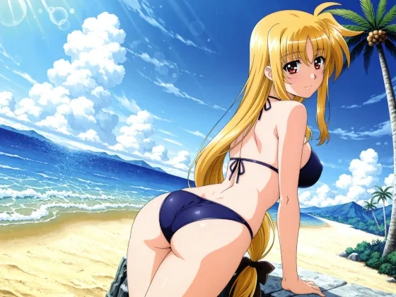 水着でおねショタ 「魔法少女リリカルな○は フ○イト・T・ハラオウン」