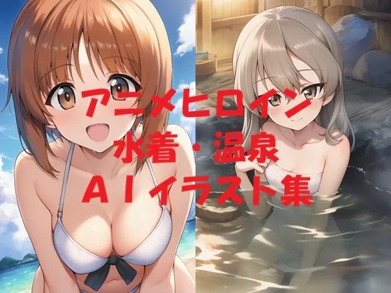アニメヒロイン水着・温泉AIイラスト集